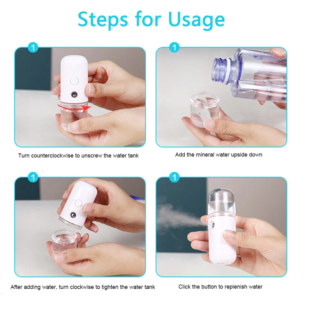 USB Mist Facial Sprayer  Humidifier Face