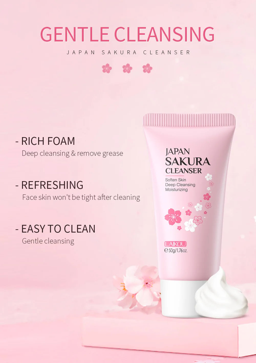 LAIKOU  Facial Cleanser Foam Face Wash